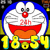 Doraemon (Standard watchface Digital) (AM PM) (12.00AM)