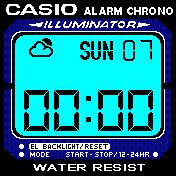 Casio Blue watchface 24h En