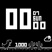 Weather Dino Square Clock EN