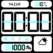 Koyu Renk Dijital Türkçe 24 Saat