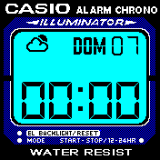 Casio blue watchface 24h PTBR