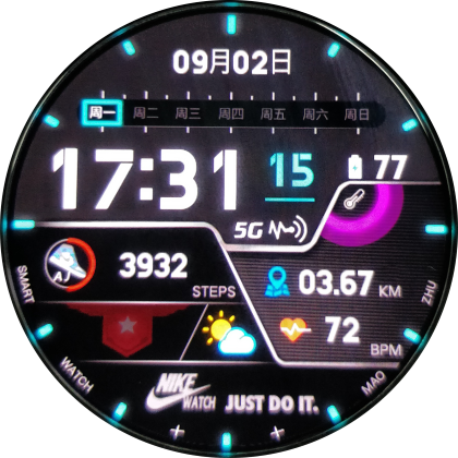 多信息数字表盘