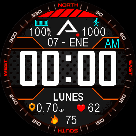 Black Red - Orange 12/24 h.