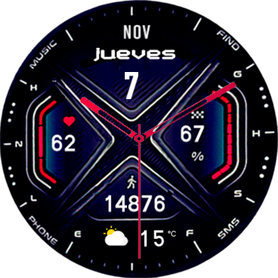 agujas rojas 42mm
