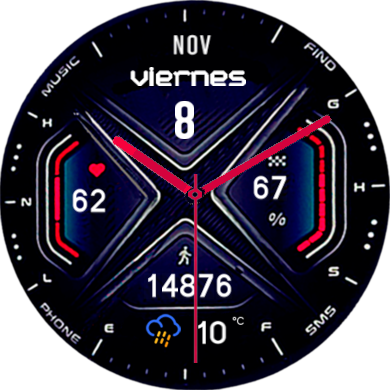 agujas rojas 42mm