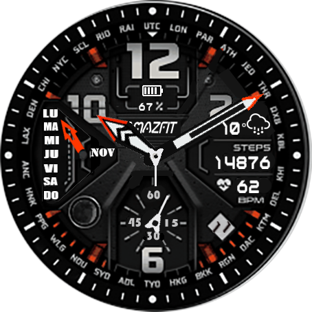 agujas negro 42mm