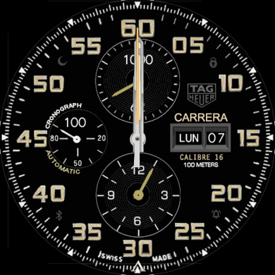CARRERA CALIBRE 16 VERSION 7 V2 NEGRA 42 mm