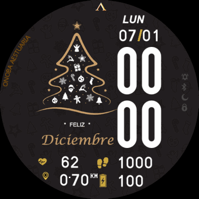 Feliz DICIEMBRE 42 mm en Español e Ingles