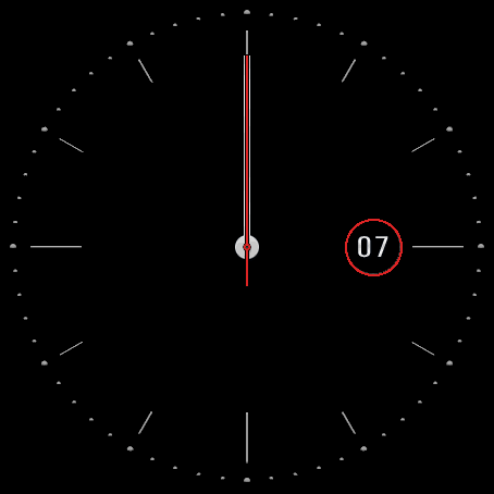 Teku watchface_black background without logo, with red and battery scale