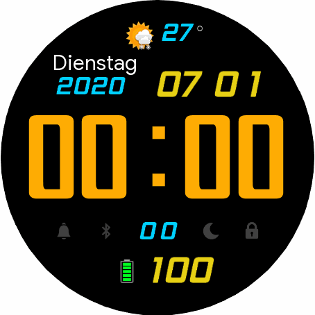 Digital Ziffernblatt Wetter