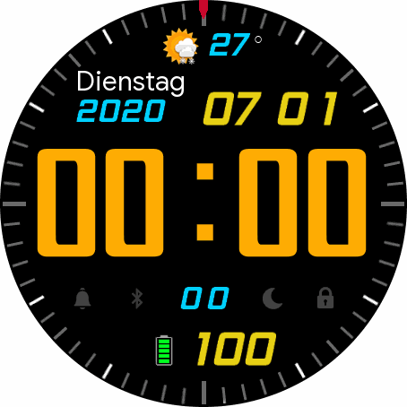 Digital Ziffernblatt Wetter