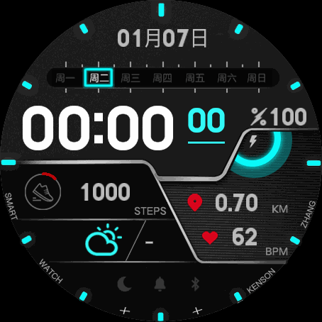 多信息数字表盘