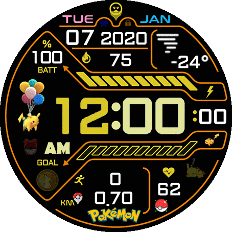 MOD ( Hitoshi Circuit with Pikachu Pokemon ) 47mm , 42mm