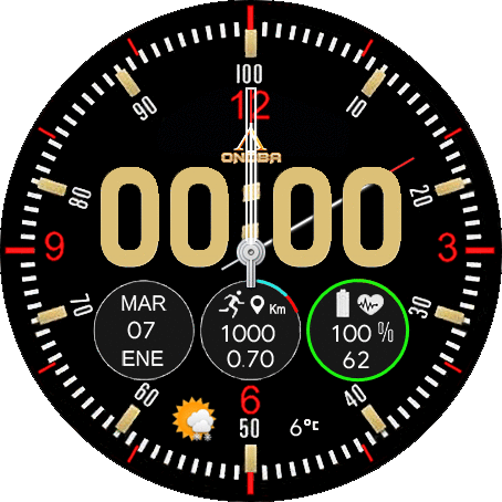 ONOBA ANALOGICO DIGITAL AGUJAS SEMITRANSPARENTES ATAJOS