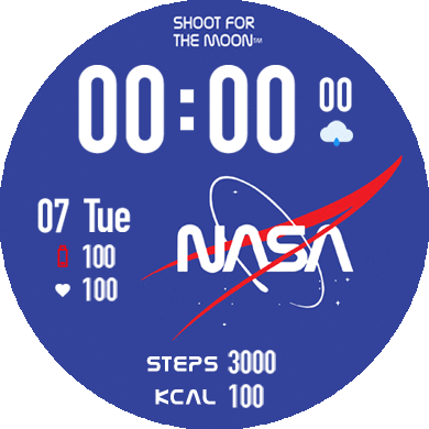NASA Shoot for the moon blue_42mm