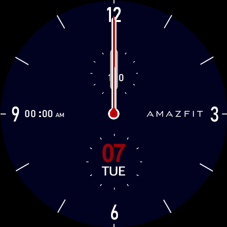 Redesigned GTR  2  Style - Analog (Date, Day, AMAZFIT LOGO, Digital clock, Battery) - NAVY BLUE-  V11