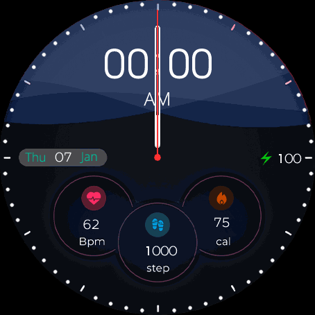 Simple Beautiful Watch face  - 1 (Blue Version) BY LAKSHAN HIRUMAL
