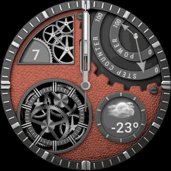 Leder WF mit Uhrwerk