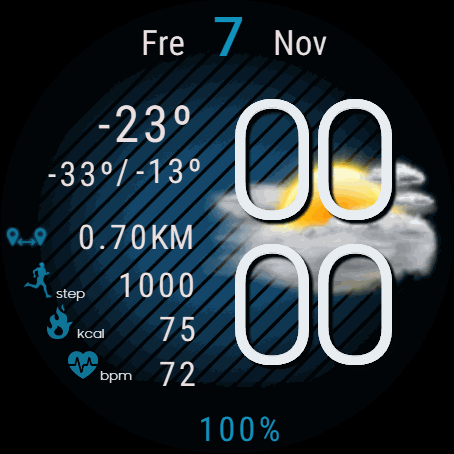 Digital mit großem Wetter Symbolen