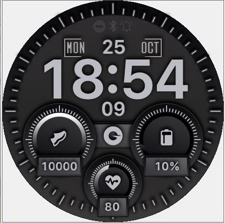 Gray digital watchface