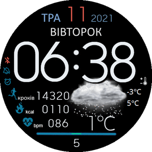 Time and weather black background