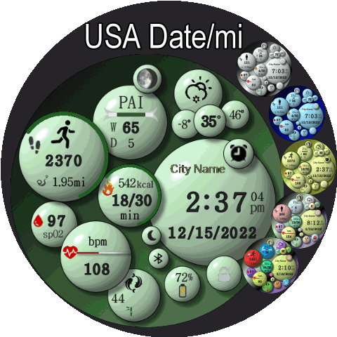 Bubbles - USA - Several Colors (detailed main and simple AOD)