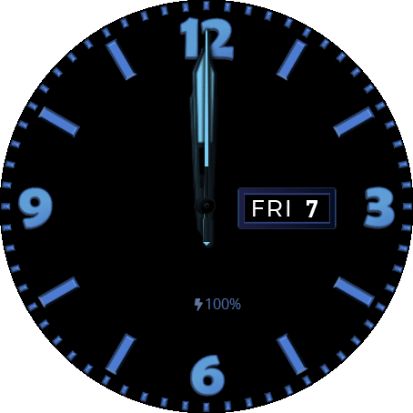 Plain watch with a dark background and date info