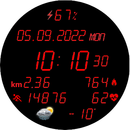 Red LED Vintage with info 2nd version