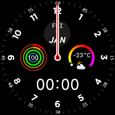 Apple Style (Hybrid Clock)