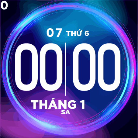 Neon digital watch purple by Trieu