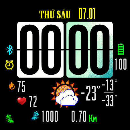 Big number watch gtr2 Tieng Viet