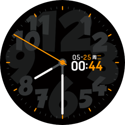 橙色简约表盘