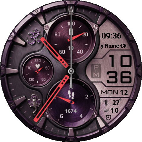 Dynamic Face world clock metalic