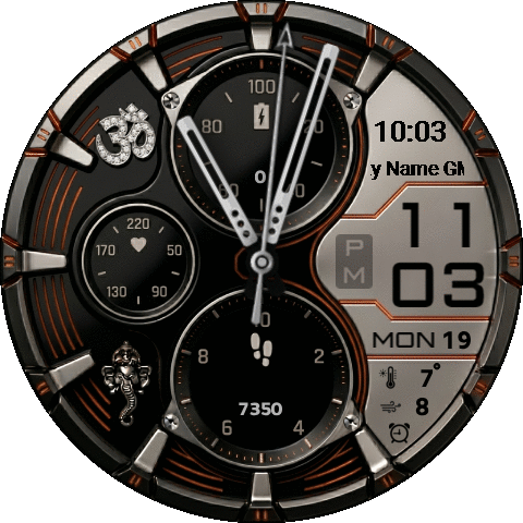 Dynamic Face world clock metalic