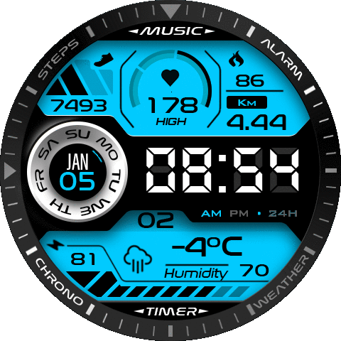 HIGH watch face BLUE