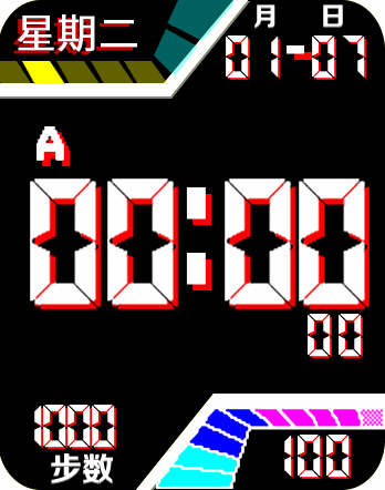 CASIO 电子表 彩表 黑色