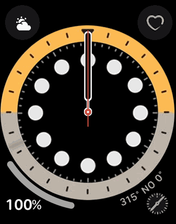 Apple Watch Face Yellow Grey Scuba