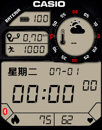 电子表盘 中文星期  digital 12小时制