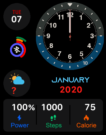 Apple Model blue  watchFace for GTS