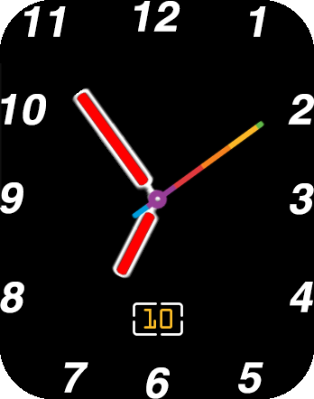 Apple analog red hand