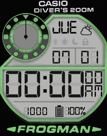 casio frogman mod verde