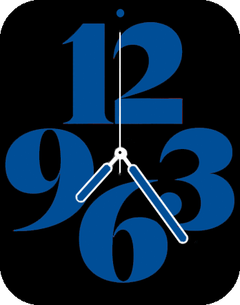 Apple Analog (Blue, Gray and Red)