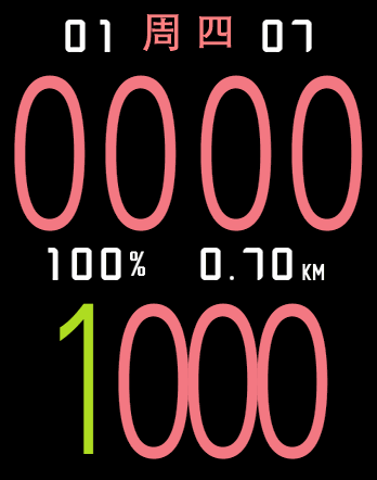 彩色大字的时间和步数