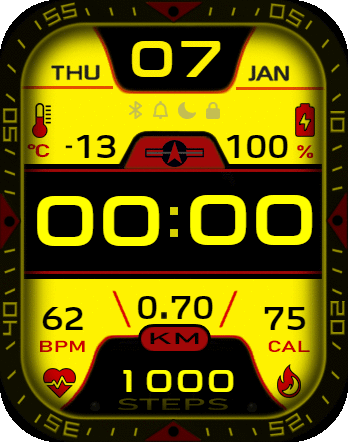 AEON X700 MOD Big Date Version  Yellow/Red/Black