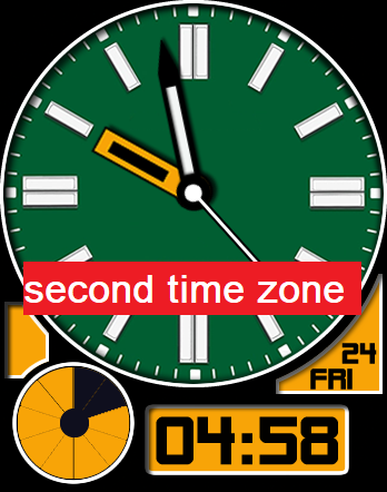 Second TimeZone - WorldTime - digital analog watch for GTS2 by milanior
