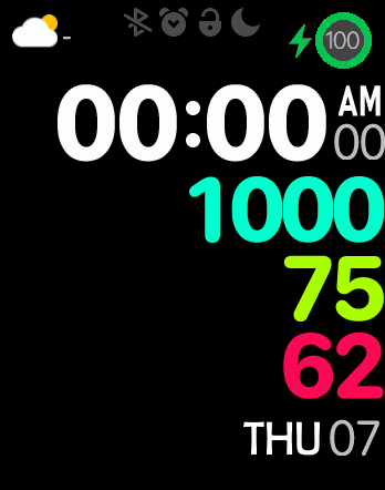 Apple v6 Digital CENTERED with forecast without hands without progresbar
