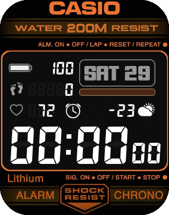 CASIO 240 DW 5200 ORANGE