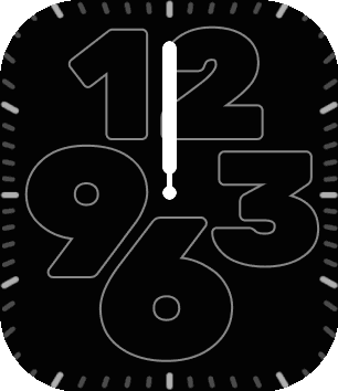 Big Number Style watchface (Gray)