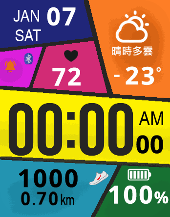 ZZF(色彩鮮明錶盤)