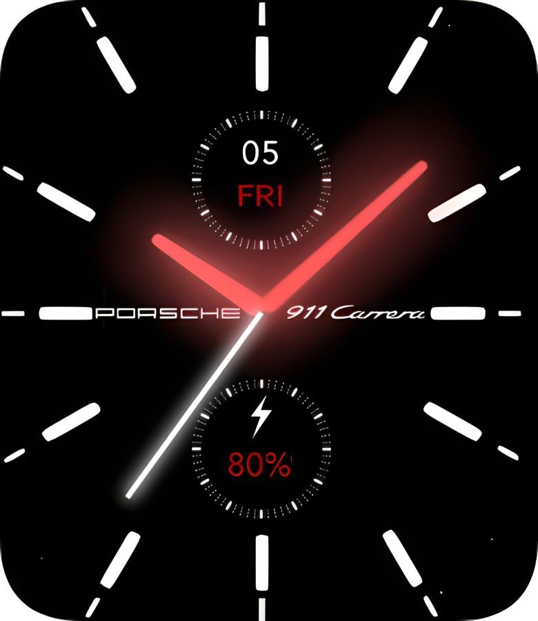 PORSCHE BLACK RED NEON